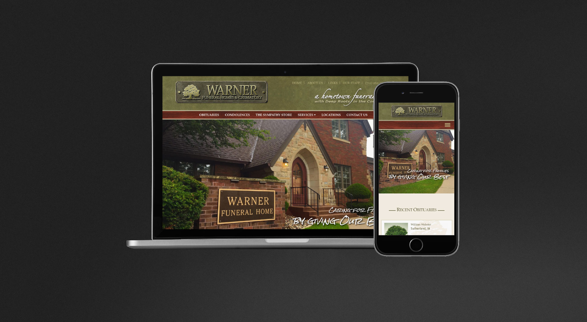 Warner Funeral Homes Responsive Web Design