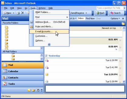 Email Setup - Outlook 2003