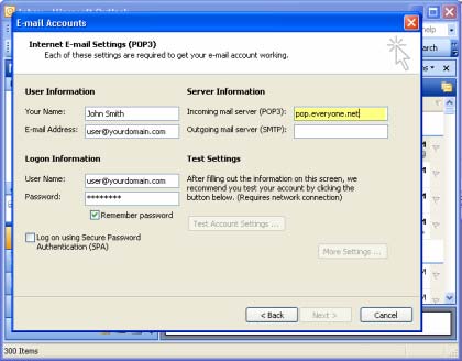 Email Setup - Outlook 2003
